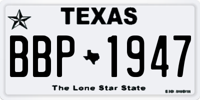 TX license plate BBP1947