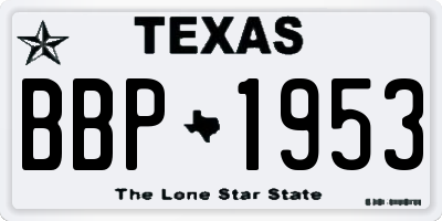 TX license plate BBP1953