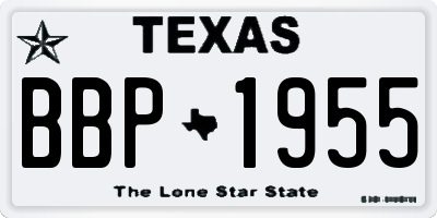 TX license plate BBP1955