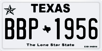 TX license plate BBP1956