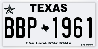 TX license plate BBP1961