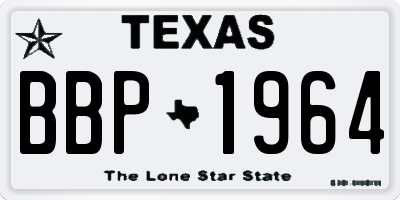 TX license plate BBP1964