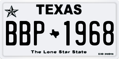 TX license plate BBP1968