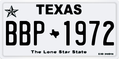TX license plate BBP1972