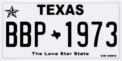 TX license plate BBP1973