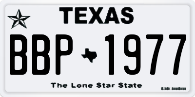TX license plate BBP1977