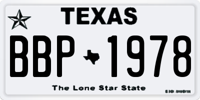 TX license plate BBP1978