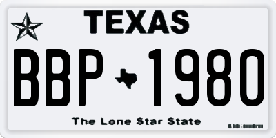 TX license plate BBP1980