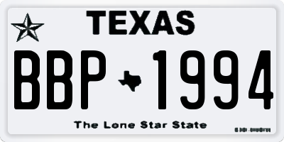 TX license plate BBP1994