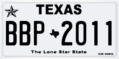 TX license plate BBP2011