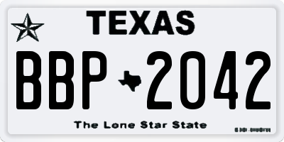 TX license plate BBP2042