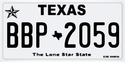 TX license plate BBP2059