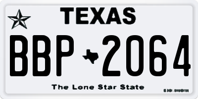 TX license plate BBP2064