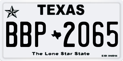TX license plate BBP2065