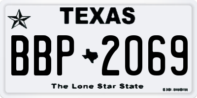 TX license plate BBP2069