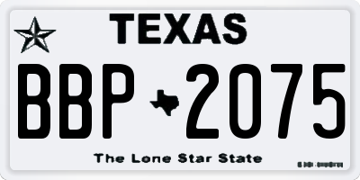 TX license plate BBP2075