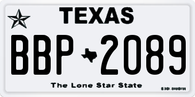 TX license plate BBP2089