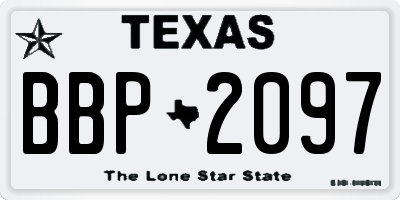 TX license plate BBP2097