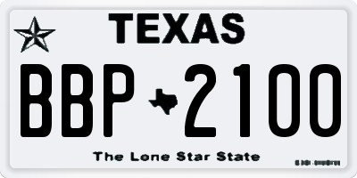 TX license plate BBP2100