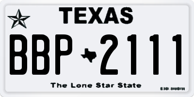 TX license plate BBP2111