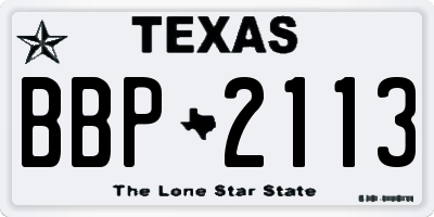 TX license plate BBP2113