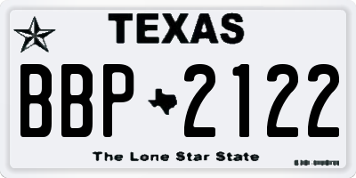 TX license plate BBP2122