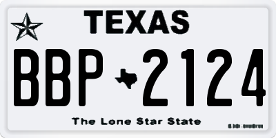 TX license plate BBP2124