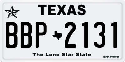 TX license plate BBP2131