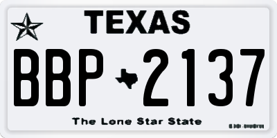 TX license plate BBP2137
