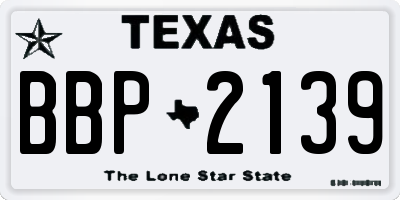 TX license plate BBP2139