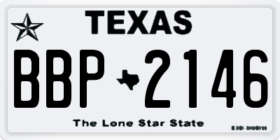 TX license plate BBP2146