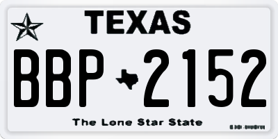 TX license plate BBP2152