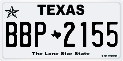 TX license plate BBP2155