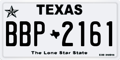 TX license plate BBP2161