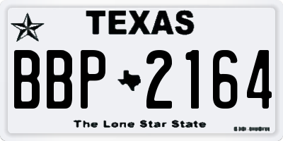 TX license plate BBP2164