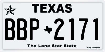 TX license plate BBP2171