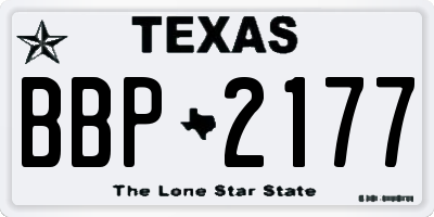 TX license plate BBP2177