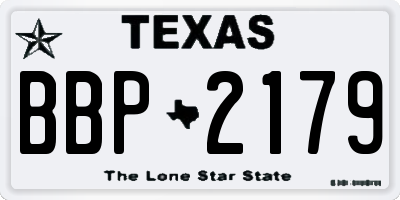TX license plate BBP2179