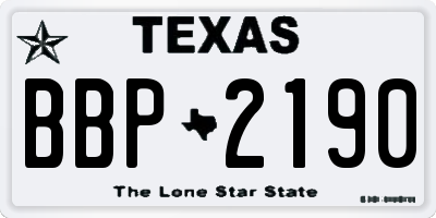TX license plate BBP2190