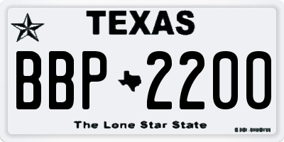 TX license plate BBP2200