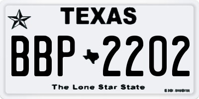 TX license plate BBP2202
