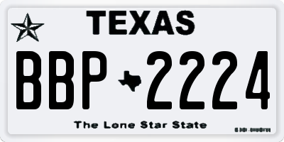 TX license plate BBP2224