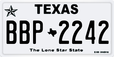 TX license plate BBP2242