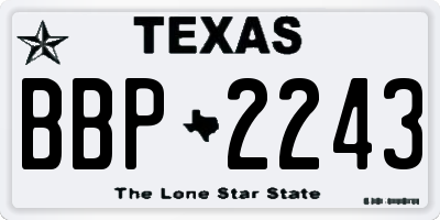 TX license plate BBP2243