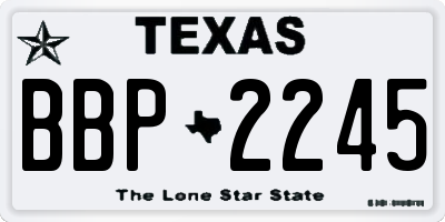 TX license plate BBP2245
