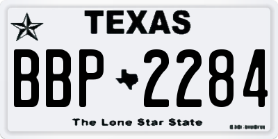 TX license plate BBP2284