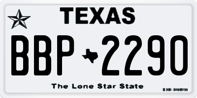 TX license plate BBP2290