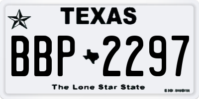 TX license plate BBP2297