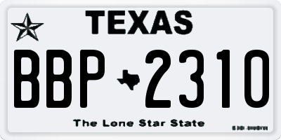 TX license plate BBP2310