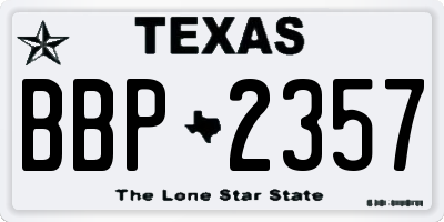 TX license plate BBP2357